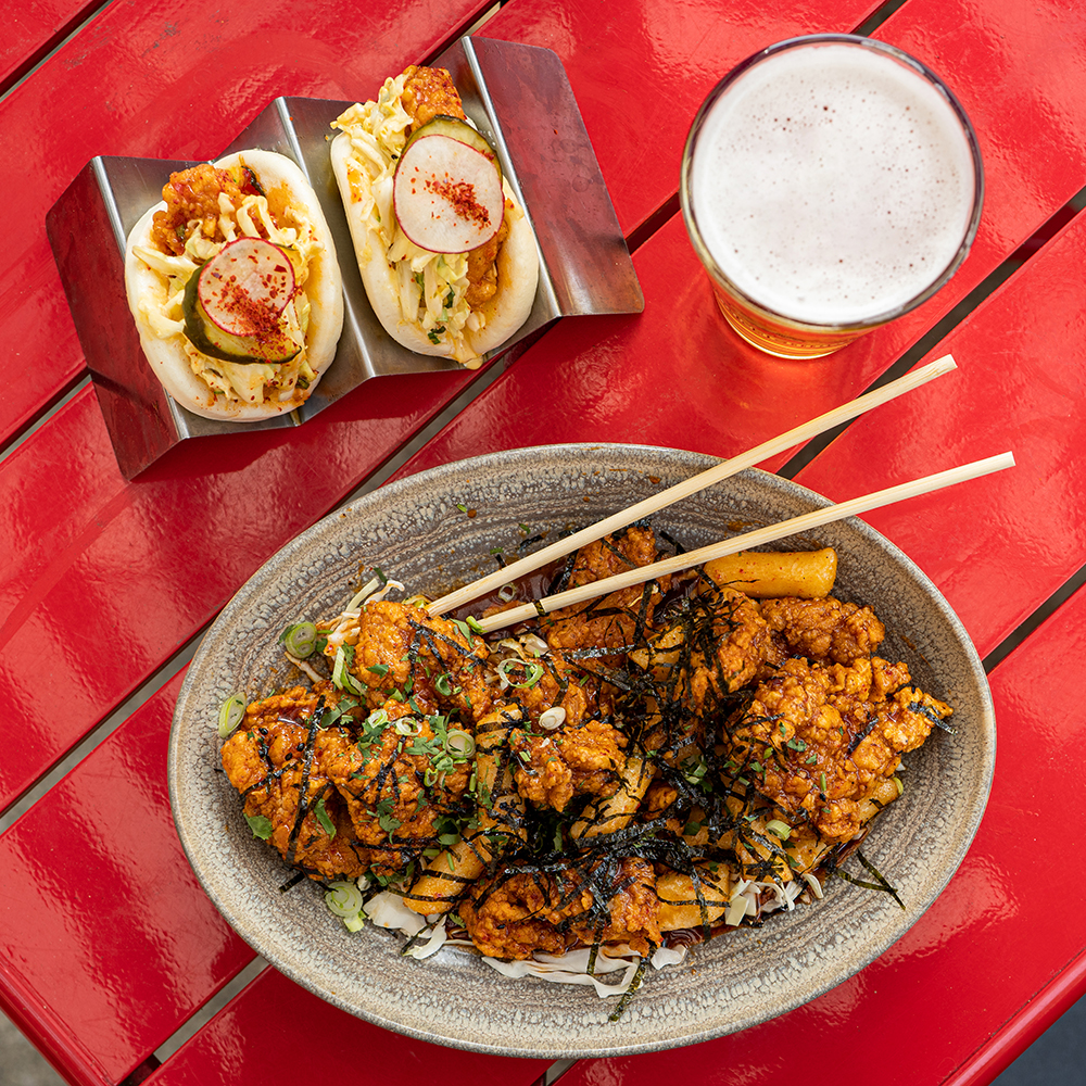 food on a picnic table