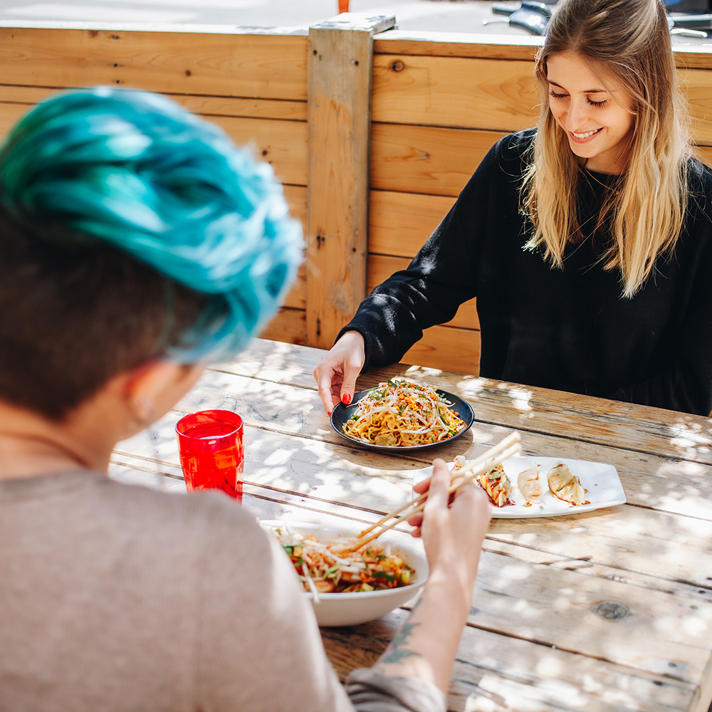 guests eating